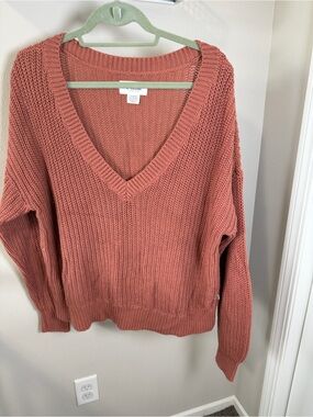 PINK Victoria's Secret V-Neck Sweater in Dusty Coral